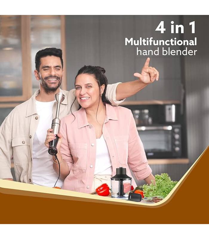 AGARO Grand 1000 Watts Hand Blender With Chopper, Jar & Whisker, (Black), 400mmx60mm (33635) & AGARO Elegant Electric 400W Vegetable Chopper, 500 Ml (400 Watts) - Image 3