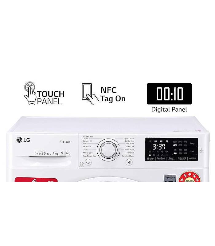 LG 7.0 kg 5 Star Inverter Fully-Automatic Front Loading Washing Machine (FHT1007ZNW, White, 6 Motion Direct Drive) - Image 5