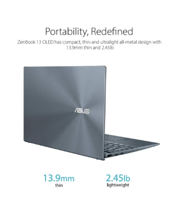 ASUS ZenBook 13 Ultra-Slim Laptop, 13.3” OLED NanoEdge, Intel Evo Platform i7-1165G7, 16GB, 512GB SSD, NumberPad, Thunderbolt 4, Wi-Fi 6, Windows 11 Pro, AI Noise-Cancellation, Pine Grey - Image 5