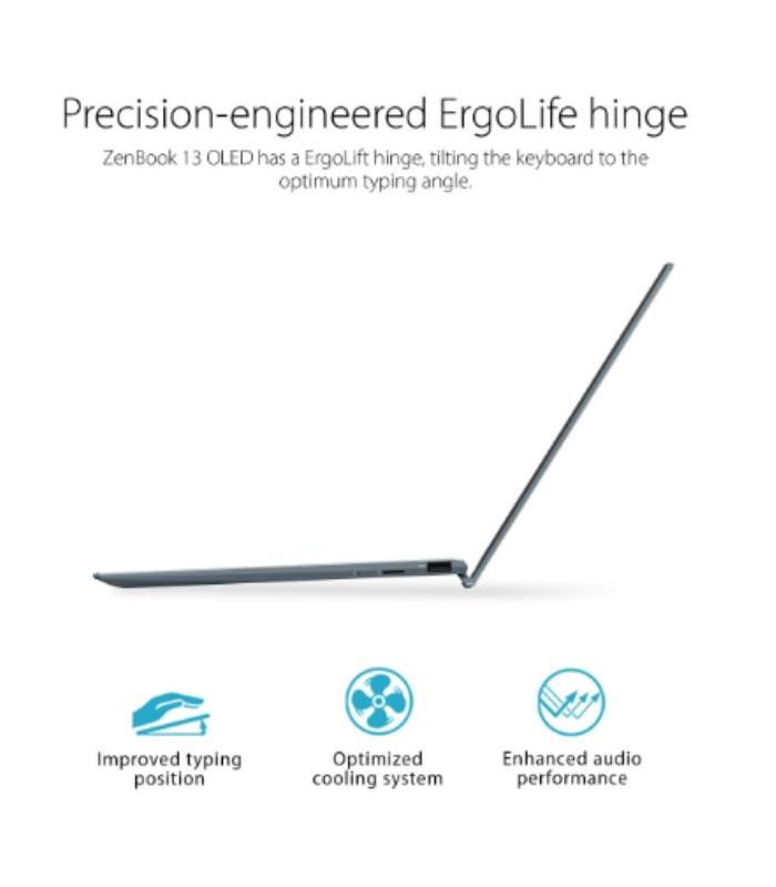 ASUS ZenBook 13 Ultra-Slim Laptop, 13.3” OLED NanoEdge, Intel Evo Platform i7-1165G7, 16GB, 512GB SSD, NumberPad, Thunderbolt 4, Wi-Fi 6, Windows 11 Pro, AI Noise-Cancellation, Pine Grey - Image 6