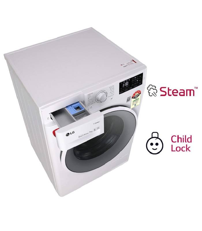 LG 7.0 kg 5 Star Inverter Fully-Automatic Front Loading Washing Machine (FHT1007ZNW, White, 6 Motion Direct Drive) - Image 7