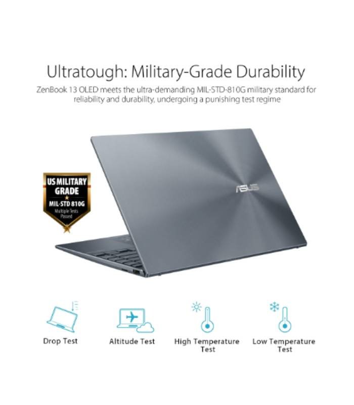 ASUS ZenBook 13 Ultra-Slim Laptop, 13.3” OLED NanoEdge, Intel Evo Platform i7-1165G7, 16GB, 512GB SSD, NumberPad, Thunderbolt 4, Wi-Fi 6, Windows 11 Pro, AI Noise-Cancellation, Pine Grey - Image 8
