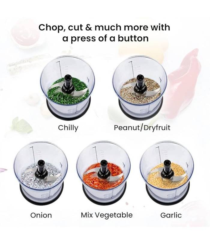 AGARO Grand 1000 Watts Hand Blender With Chopper, Jar & Whisker, (Black), 400mmx60mm (33635) & AGARO Elegant Electric 400W Vegetable Chopper, 500 Ml (400 Watts) - Image 7