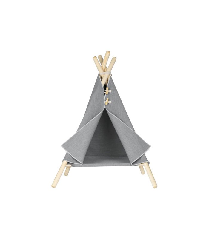Cat Tent – Cute Cat Teepee with Fabric Cat Bed – Funny Teepee Tent for Small Cats and Dogs – Durable Wood and Soft Wool Pet Tent for Indoor Pets - Image 2
