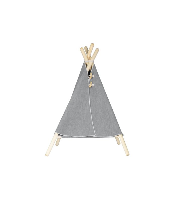 Cat Tent – Cute Cat Teepee with Fabric Cat Bed – Funny Teepee Tent for Small Cats and Dogs – Durable Wood and Soft Wool Pet Tent for Indoor Pets - Image 4