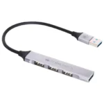 Zebronics 200HB USB 3.0 4 Port hub with Hi Speed Data Transfer, Aluminum + ABS Body, 15cm Cable, Sleek Design and Plug Play Usage - Black & Grey