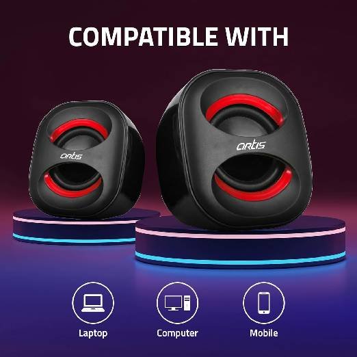 Artis Mini 2.0 USB Multimedia Speakers (Black) - Image 2