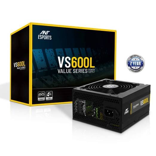Ant Esports VS600L Non-Modular High Efficiency Gaming Power Supply/PSU with 1 x PCIe and 120mm Silent Fan - Image 2