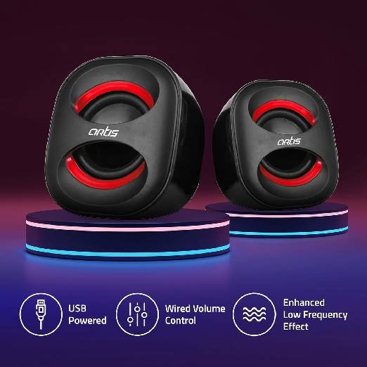 Artis Mini 2.0 USB Multimedia Speakers (Black) - Image 3