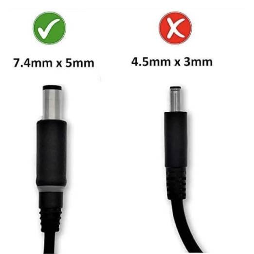 Dell Original 65W Laptop Adapter-Black, Big Pin 7.4 MM, 19.5V 3.34A, Warranty 1 Year(Part Code: 6TM1C, H374X, G4X7T, TG2MG, FJ4X5, 3VT2F, M8YYM) Without Power Cord - Image 2