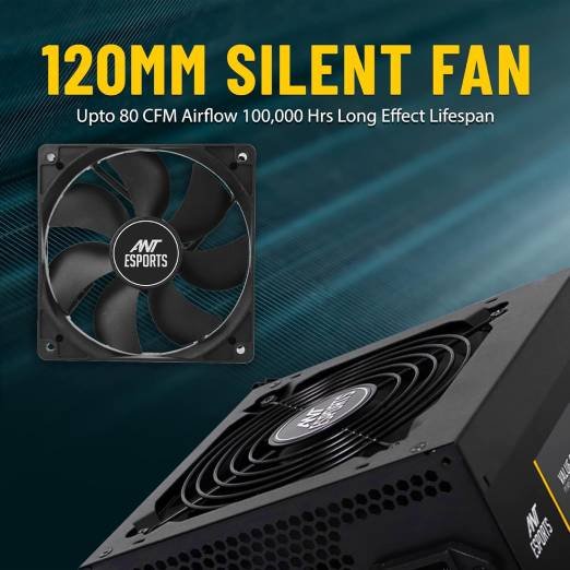 Ant Esports VS600L Non-Modular High Efficiency Gaming Power Supply/PSU with 1 x PCIe and 120mm Silent Fan - Image 7