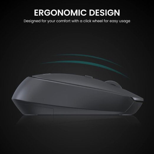Portronics Toad 23 Wireless Optical Mouse with 2.4GHz, USB Nano Dongle, Optical Orientation, Click Wheel, Adjustable DPI(Black) - Image 2