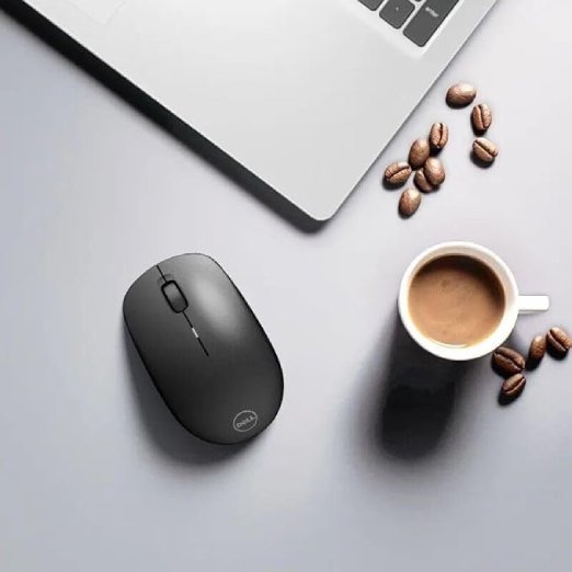 Dell WM126 Wireless Mouse, Optical, 1000 DPI, 3 Buttons,12 months runtime, AA battery, USB receiver, USB Type-A, RF Interface, scrolling wheel, Plug and Play, Black - Image 5