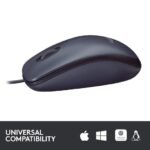 Logitech B100 Wired USB Mouse, 3 yr Warranty, 800 DPI Optical Tracking, Ambidextrous PC/Mac/Laptop - Black