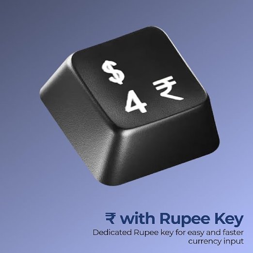 Zebronics Wired Keyboard with 104 Keys, 1.2m Cable, ₹ Key, USB Interface, UV-Coated Keys, Retractable Stand, for PC, Laptop(K65, Black) - Image 3