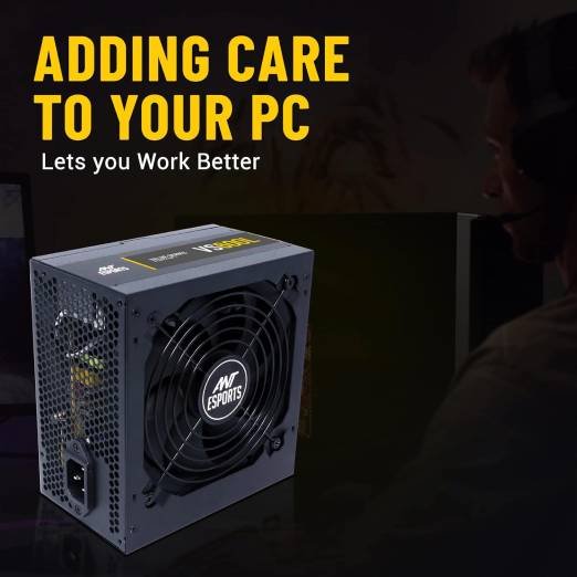 Ant Esports VS600L Non-Modular High Efficiency Gaming Power Supply/PSU with 1 x PCIe and 120mm Silent Fan - Image 8