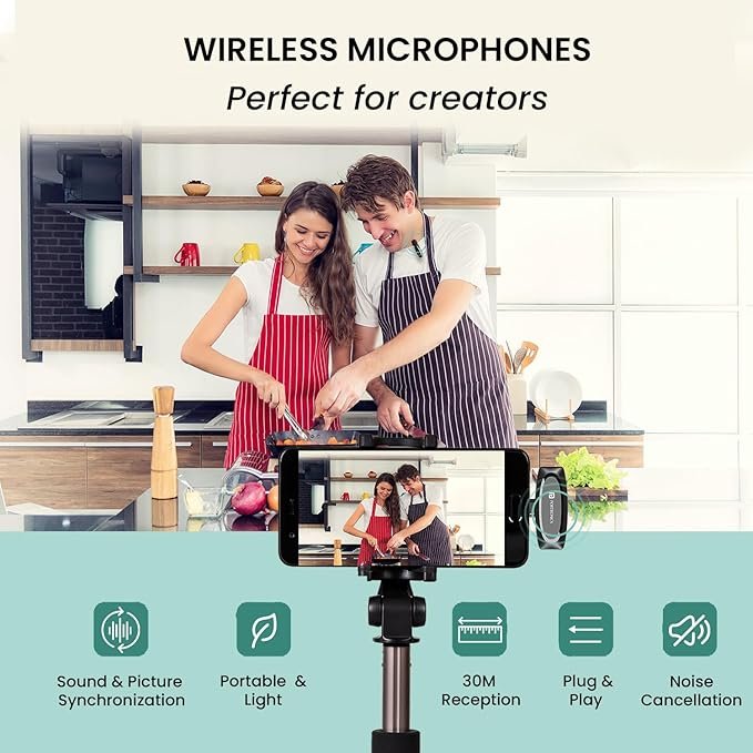 Portronics Dash 7 Omnidirectional Type C Wireless Microphone, Noise Cancellation, Plug & Play, Lapel Wireless Mic for Video Recording, Supports Type C Android, iPhone, Camera(Black) - Image 6