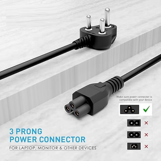 Generic 1 Port 240V 3 Pin Charger Adapter Monitor Power Cord for Laptops / Desktop - Black - Image 3