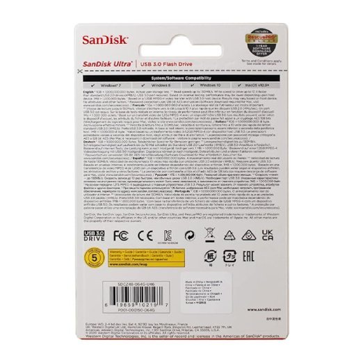 SanDisk Ultra 64GB, USB 3.0, Flash Drive, Upto 130MB/s R, Pendrive, Black, 5Y Warranty - Image 3