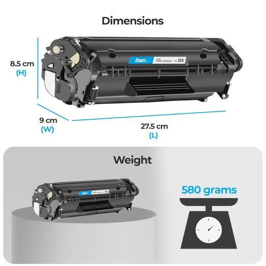 Foxin FTC 12A Laser Printer Toner Cartridge Compatible with HP 1020, M1005, 1018, 1010, 1012, 1015, 1022, 1022N, 1022NW, 3015, 3020, 3030, 3050, 3050Z, 3052, 3055, Canon LBP2900/2900B/3000 | 303/FX9 - Image 2