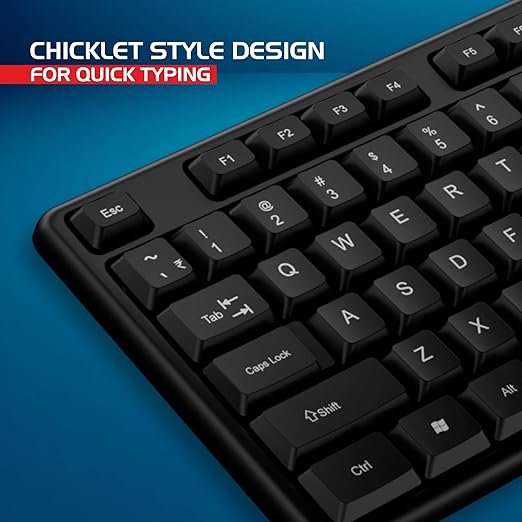 Zebion K500 USB Keyboard, Rugged Heavy-Duty Body, Tested with Over 5 Million Keystrokes,Clicky-Touch Feel, Ergonomic Design Comes with 102 Keys Including Rupee Key (Black) - Image 5