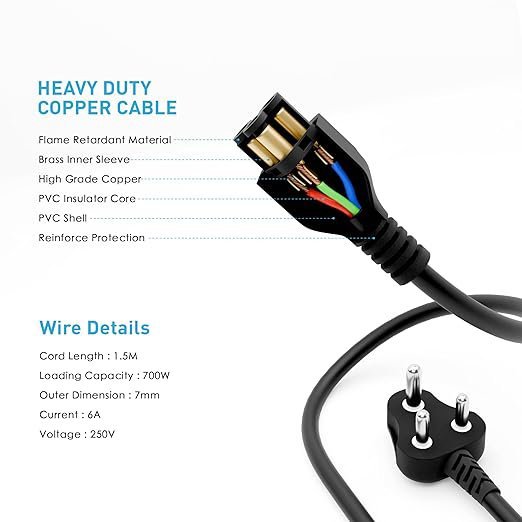 Generic 1 Port 240V 3 Pin Charger Adapter Monitor Power Cord for Laptops / Desktop - Black - Image 2