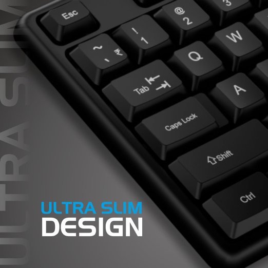 Zebion K500 USB Keyboard, Rugged Heavy-Duty Body, Tested with Over 5 Million Keystrokes,Clicky-Touch Feel, Ergonomic Design Comes with 102 Keys Including Rupee Key (Black) - Image 4