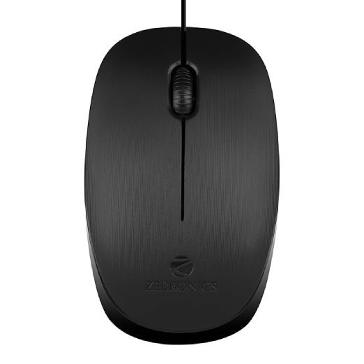 Zebronics Zeb-Power Wired USB Mouse, 3-Button, 1200 DPI Optical Sensor, Plug & Play, for Windows/Mac