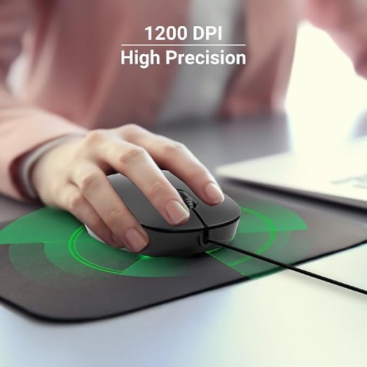 Zebronics Zeb-Power Wired USB Mouse, 3-Button, 1200 DPI Optical Sensor, Plug & Play, for Windows/Mac - Image 5