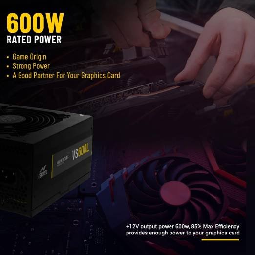 Ant Esports VS600L Non-Modular High Efficiency Gaming Power Supply/PSU with 1 x PCIe and 120mm Silent Fan - Image 6
