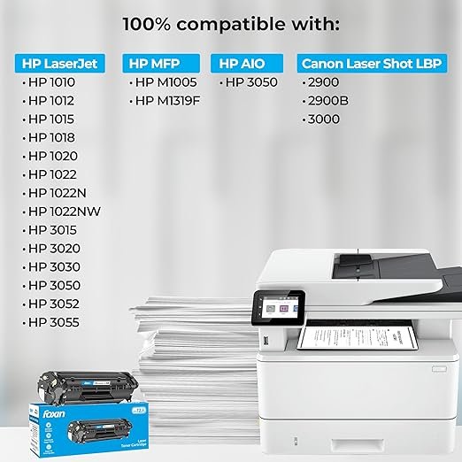 Foxin FTC 12A Laser Printer Toner Cartridge Compatible with HP 1020, M1005, 1018, 1010, 1012, 1015, 1022, 1022N, 1022NW, 3015, 3020, 3030, 3050, 3050Z, 3052, 3055, Canon LBP2900/2900B/3000 | 303/FX9 - Image 5