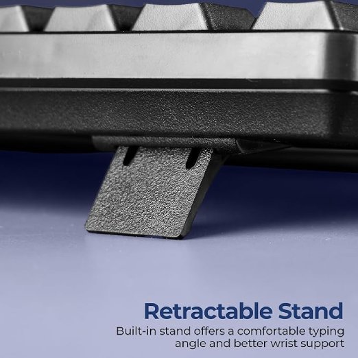 Zebronics Wired Keyboard with 104 Keys, 1.2m Cable, ₹ Key, USB Interface, UV-Coated Keys, Retractable Stand, for PC, Laptop(K65, Black) - Image 7