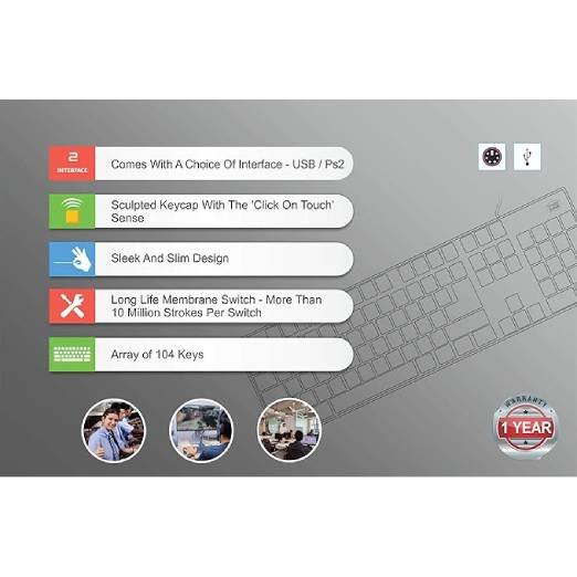 TVS ELECTRONICS Champ Wired Keyboard (Black)|10 Million Plus Strokes per Key|Ergonomic Design| Lightweight and Slim|Bilingual Keyboards - Image 6