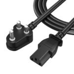 Power Cord Replacement Cable with India Plug and IEC Connector 3 Pin Heavy Duty Power Cable for Desktop PC Monitor Printer TV SMPS Projector Gaming Console and More Durable (Black)