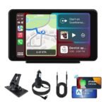 plimpton Portable Carplay Android Auto Screen for Car, 7 Inch IPS Touch Screen for iOS Wireless Car Play Driveplay Multimedia Player with Voice Control, BT, Mirror Link for All Vehicle